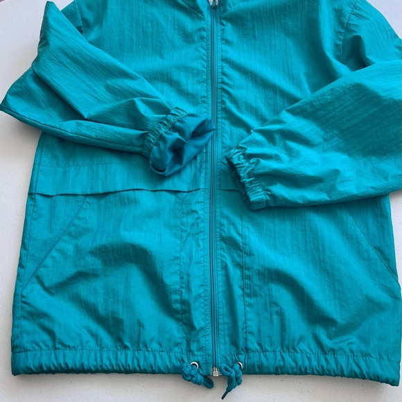 Claudia Barnes Sport Vintage Windbreaker Womens Small Zip Up Jacket Turquoise - Picture 6 of 15